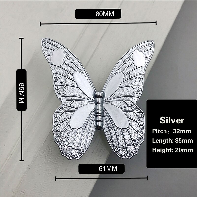 3d sommerfugl knop antik bronze messing møbler håndtag vintage køkkenhåndtag kommode skuffeskab træk knapper skuffe indretning: 6