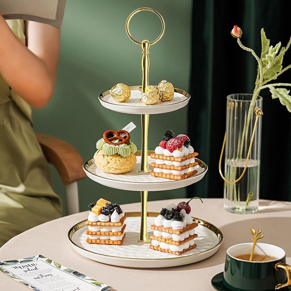 Modischer 2-stufiger 3-stufiger Kuchenplattenständer aus Zinklegierung, Kuchenständer, Kuchentellergriff, abgestuftes Tablett, Kuchen-Cupcake-Halter, Tablett, Ständergriff