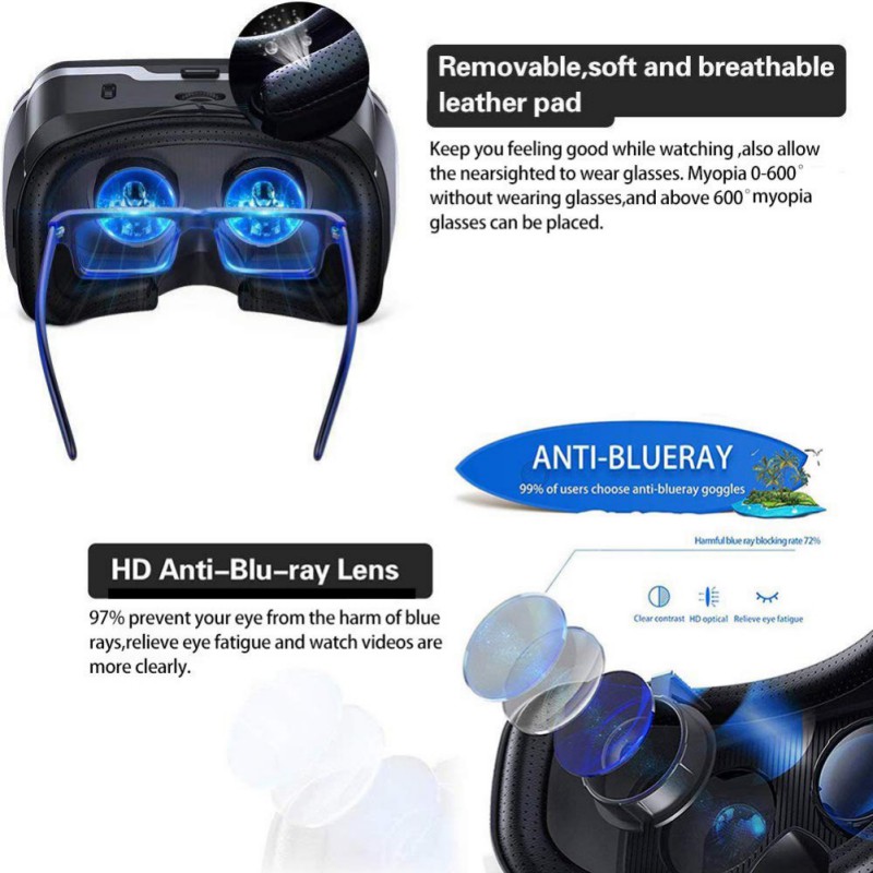 VR Shinecon 3 D Casque Viar Auge Schutz3D Gläser Virtuelle Realität Headset Helm Brille erweitert Linsen für Handys 3Dglasse