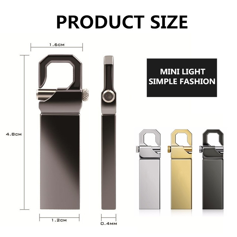 caldo metallo usb veloce unità 32gb 64gb argento/oro memoria bastone penna unità USB 2.0 U Disk 128GB 256GB 512GB