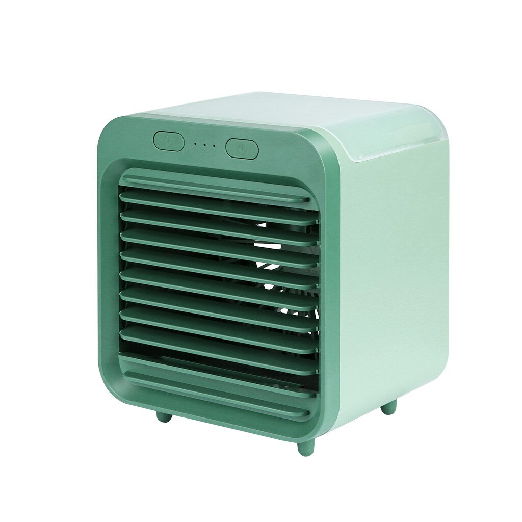 Home Mini Air Conditioner Portable Air Cooler USB Personal Space Cooler Fan Air Cooling Fan Rechargeable Fan Desk: Gray