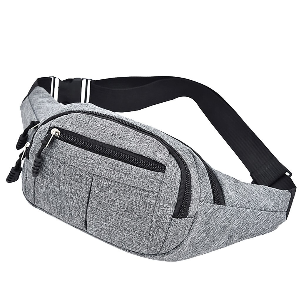 Heuptas Vrouwen Drie Ritsvak Mannen Sport Reizen Telefoon Borst Handtas Unisex Fanny Pack Dames Pack Belly Tassen Portemonnee: Grijs