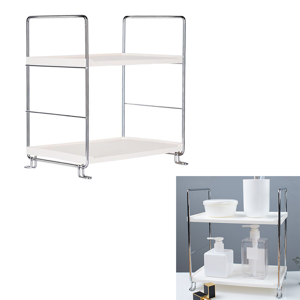 Kitchen Rack Storage Shelf 2-Tier Stand for Spice Rack Organizer, Metal Bathroom Shelf Stand for Storage Bottles