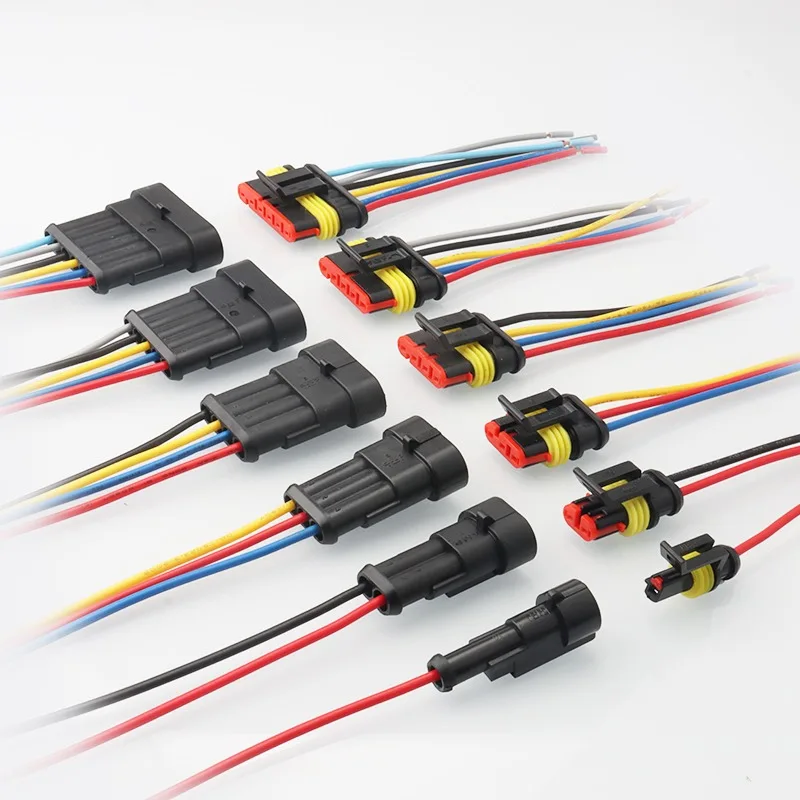 1/2/3/4/5/6 Pin HID Serie Waterdichte Auto Vrachtwagen Connector 15 CM 18AWG Kabel Bedrading Kit 5/20/100 Sets met Plug