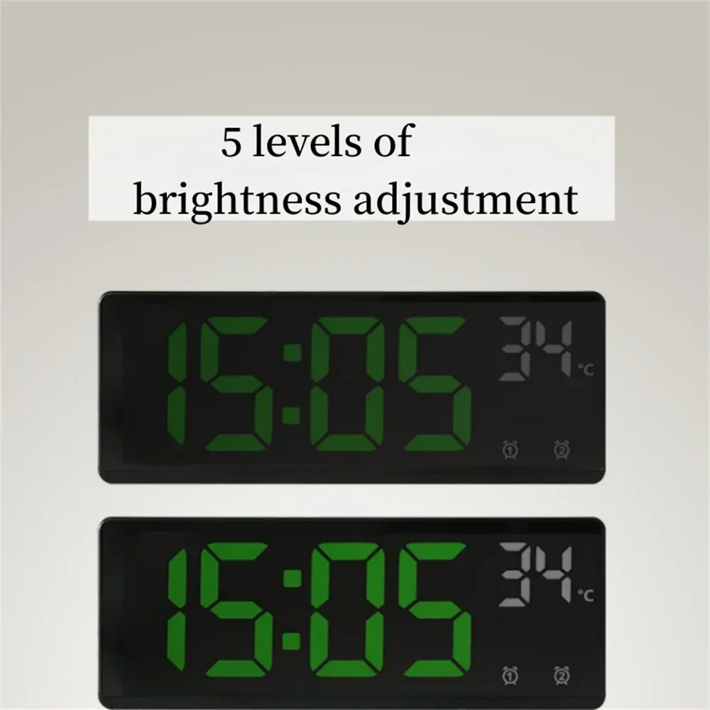 Reloj despertador LED inteligente activado por voz con alarmas duales, modo nocturno y pantalla de temperatura para dormitorio o escritorio
