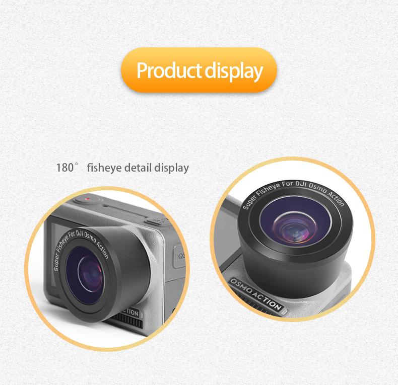 BEESCLOVER per DJI OSMO azione Obiettivo Della Fotocamera Accessori Macchina Fotografica di Azione Della Macchina Fotografica Lente A Specchio per DJI OSMO Fisheye lente macro r25