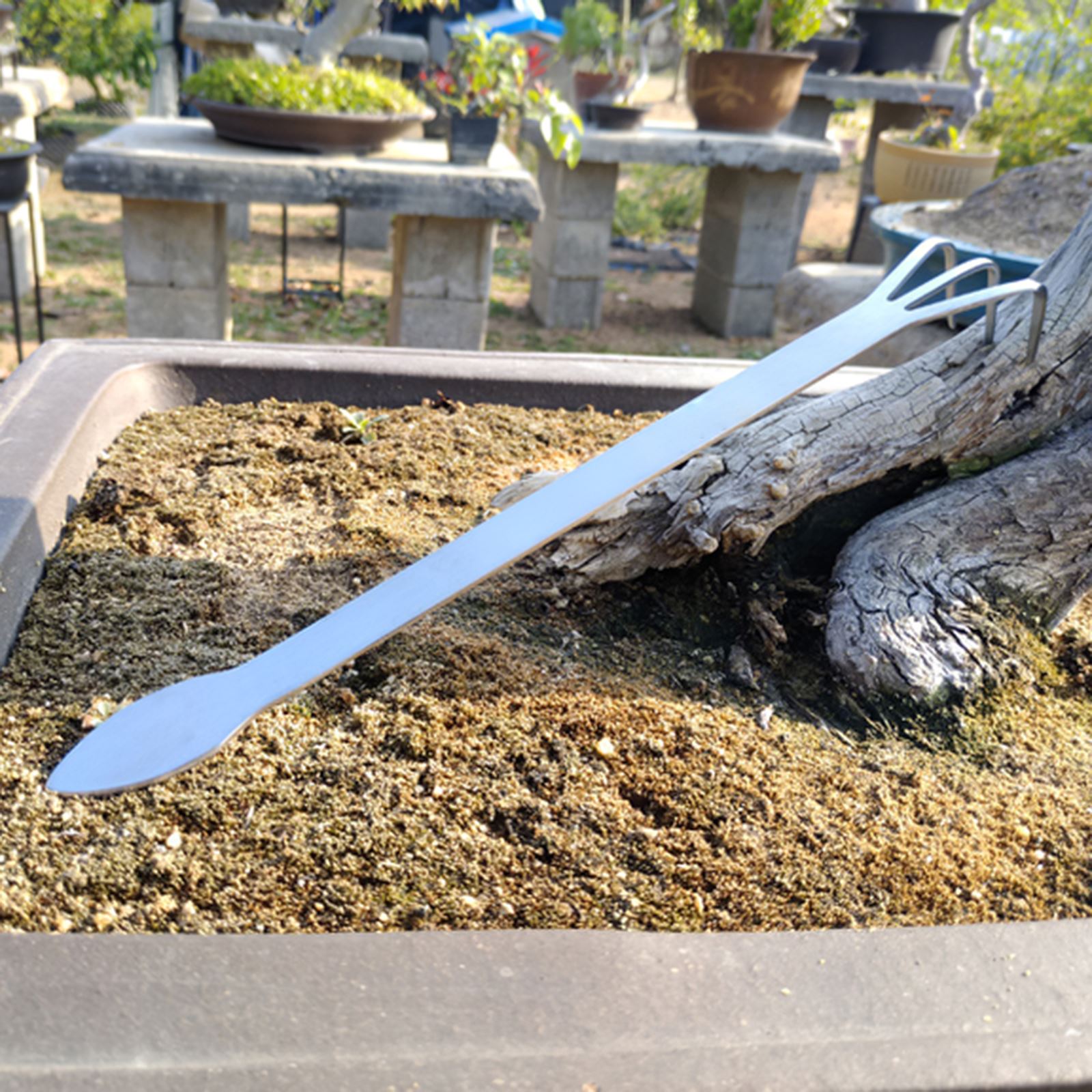 Houkiper Stainless Steel Soil Loosening Tool 3 Fork Soil Tillage Tool Garden Rake Practical Bonsai Tool With Ergonomic Handle