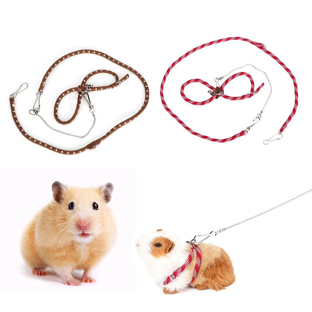 Hamster Accessoires Nylon Kraag Rat Muis Leash Cavia Eekhoorn Fret Finder Kleine Dier Outdoor Halstertouw Pet Producten