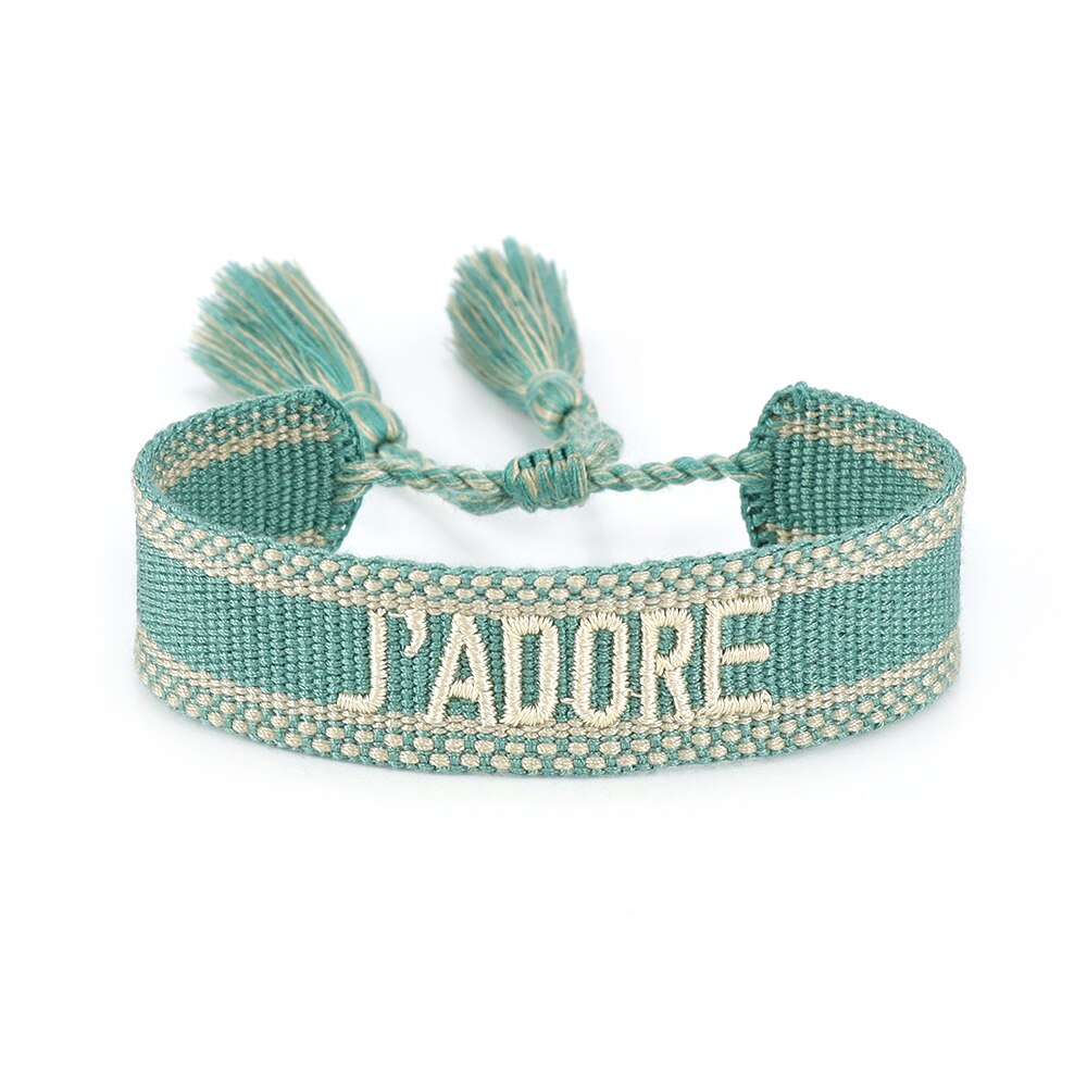 Bordado bordado borla pulseira manual da mulher corda ajustável tecido pulseira amizade nacional jóias presente atacado: 131