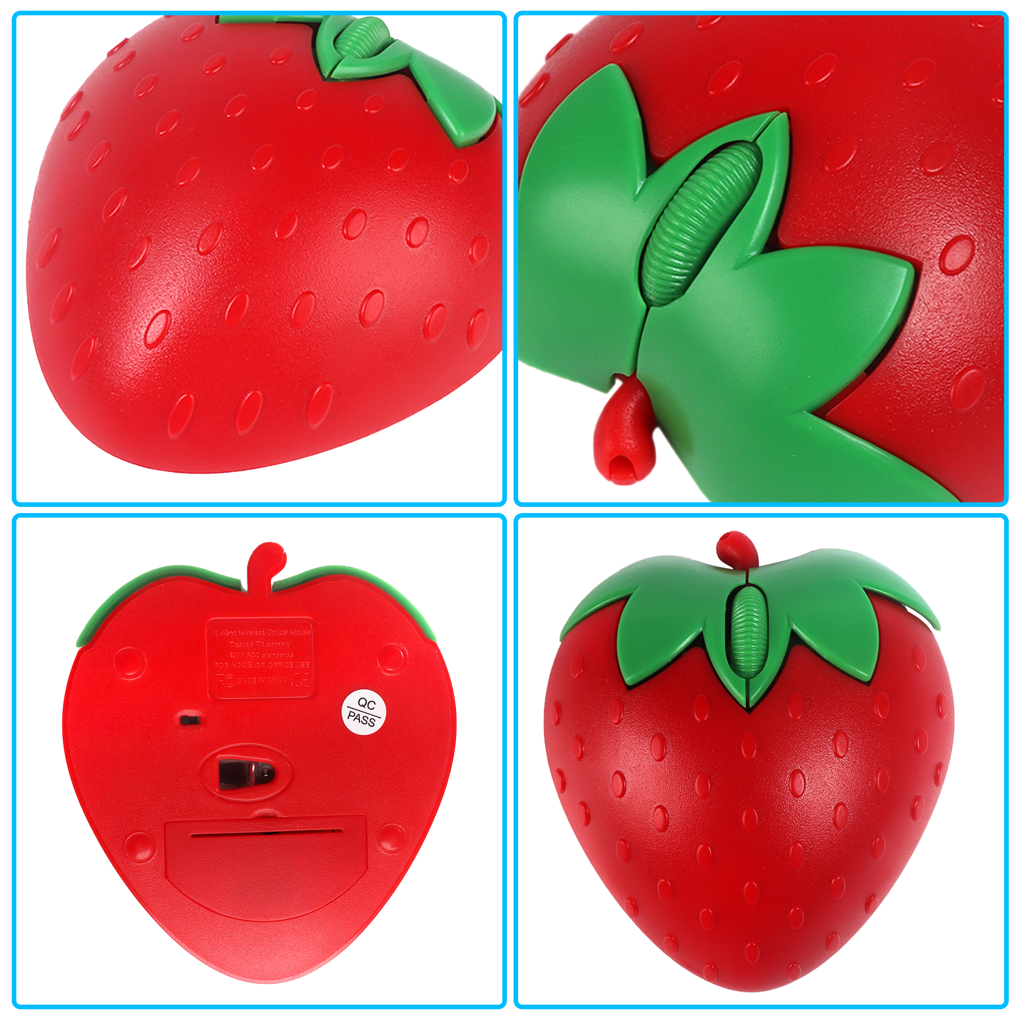 Wireless Cute Mouse 2.4G Bluetooth Dual-mode Strawberry Appearance Mute Button Light Weight Portable Office Use For Girl