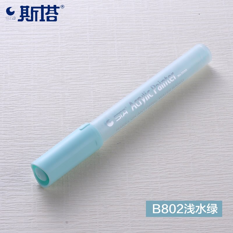 STA 1Pc 2mm Acrylic Paint Marker pen Detailed Marking Color Paint Pens for Ceramic Rock Glass Porcelain Mug Wood Fabric Canvas: Light green B802