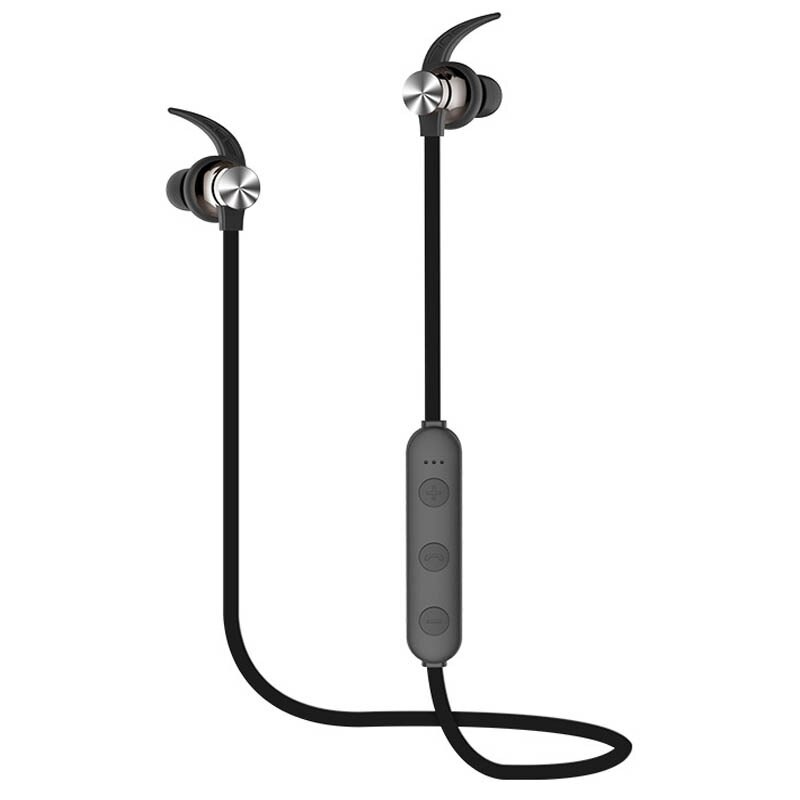 XT22 Sports Bluetooth Earphone Magnetic Attraction Wireless Headset Support TF SD Card Stereo Bass Waterproof Headphone With Mic: Black