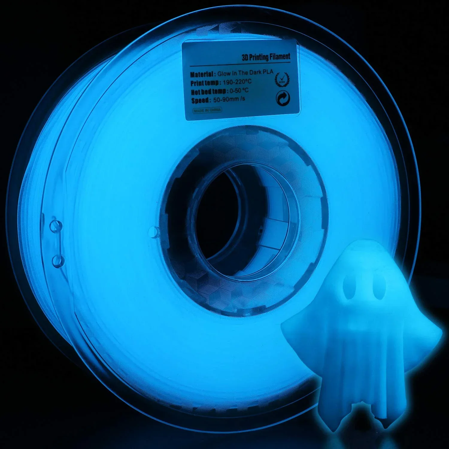 TPU luminoso que brilha no escuro 1,75 mm material de sublimação de filamento de impressora 3D para brilho de impressão 3D: Brilho azul