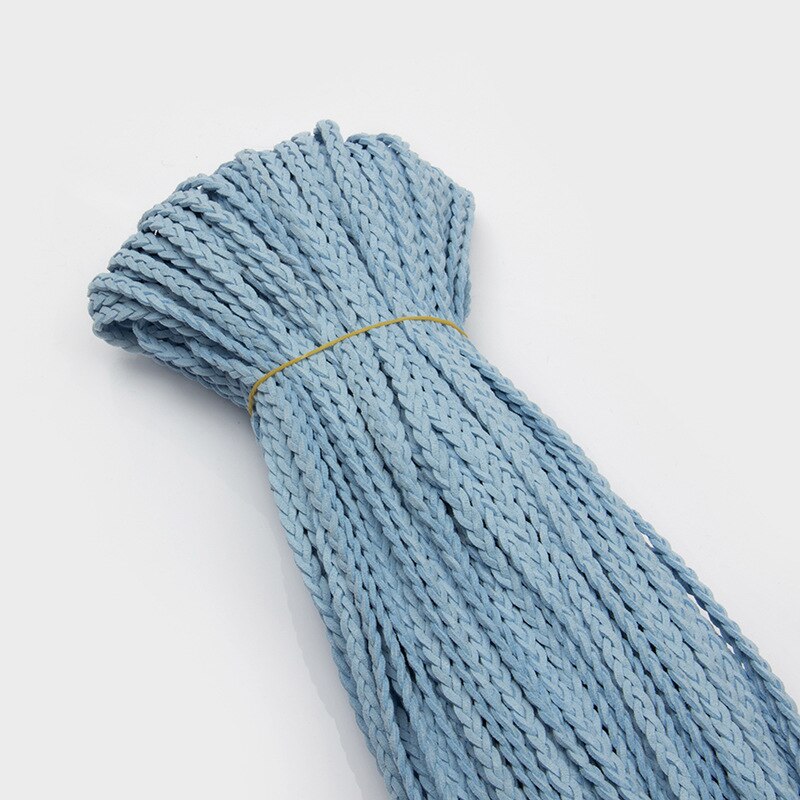 Cuerda trenzada de cuero de terciopelo para manualidades, cuerda de 5mm x 3 yardas para pulsera artesanal, collar, cadena de joyería, accesorios de decoración: Azul