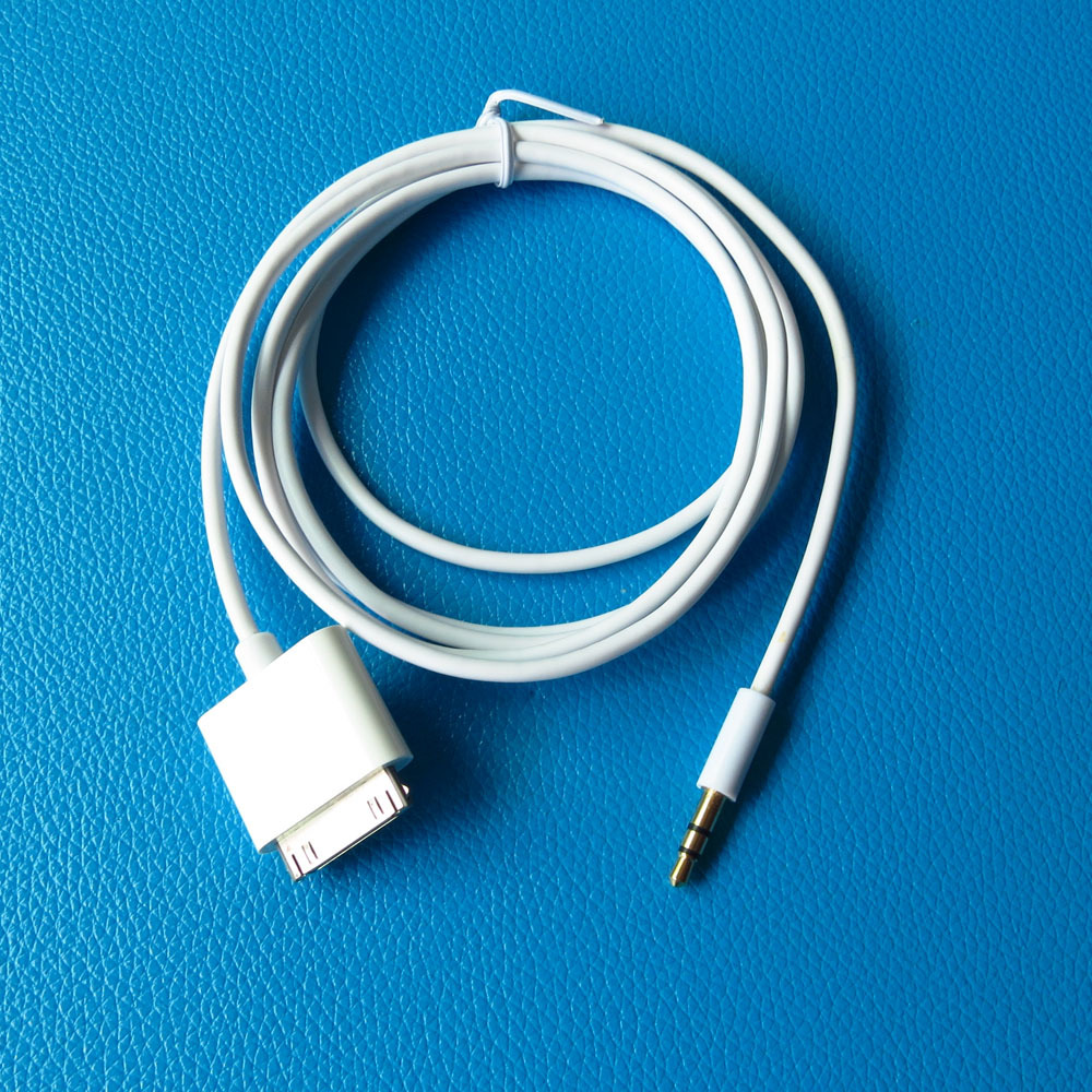 30 Pin Dock Connector Male to 3.5mm Male Jack Car Stereo Auxiliary AUX Audio 1.5m Cable for Apple iPod iPhone iPad