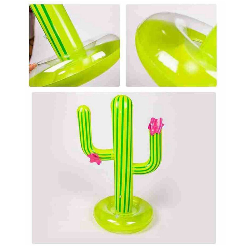 Outdoor Zwembad Pvc Opblaasbare Cactus Ring Toss Game Set Drijvende Zwembad Speelgoed Strand Feestartikelen Party Ice Bar