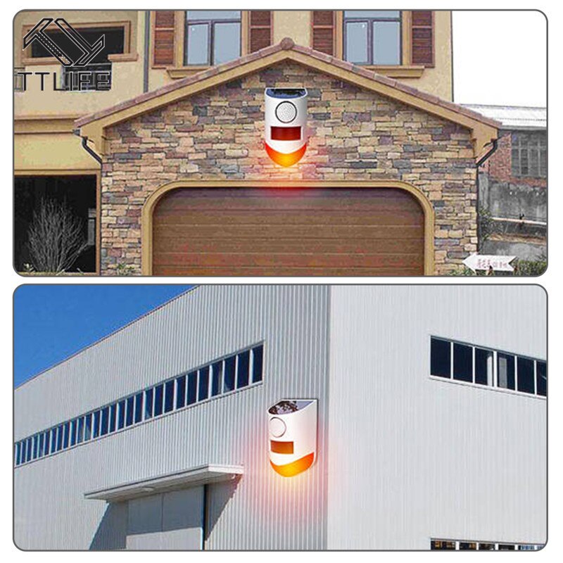 Zonne-energie Infrarood Motion Sensor Detector Sirene Strobe Alarmsysteem Waterdichte 120dB Luid Voor Home Yard Outdoor Beveiliging