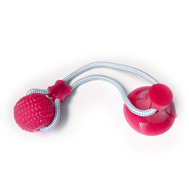 Hund interaktiv sugekop skubbe tpr bold legetøj kæledyr molar bid legetøj elastiske reb hund tand rengøring tygge kæledyr hundehvalp legetøj: Malor rød
