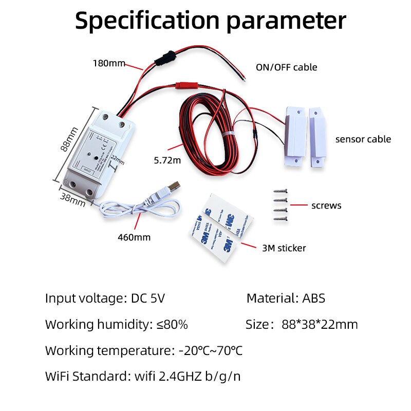 Smart WIFI Garage Door Opener Rolling shutter Garden door Controller,Alexa Echo Google assistant,Tuya/Smart life DC5V