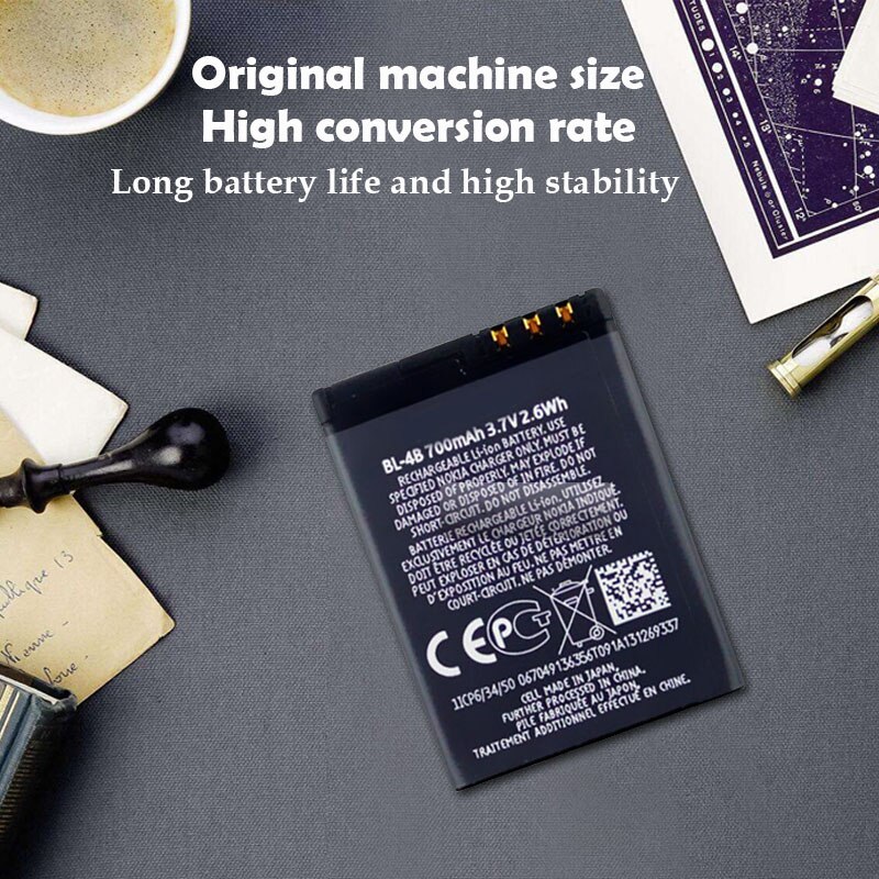 1pz 3.7V 700mAh BL-4B BL4B BL 4B Sostituzione Della Batteria Del Telefono per Nokia N75 N76 2505 3606 3608 2670 2660 2630 5000 6111 7070 7500