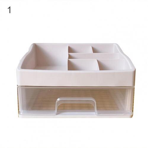 Lovely Space-saving Plastic Storage Box Large Capacity Pencils Desktop Organizer: 1