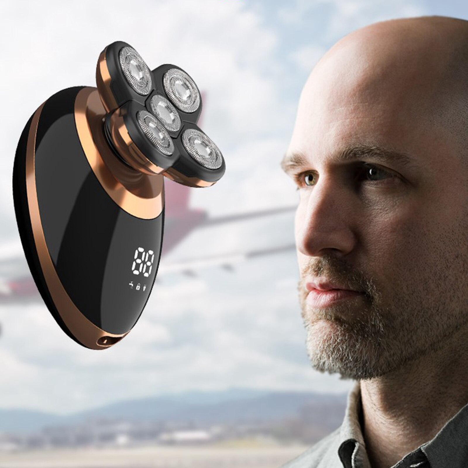 5 IN 1 Electric Shaver for Men USB Rechargeable Bald Head Hair Trimmer Shaving Machine Wet Dry Use LCD display