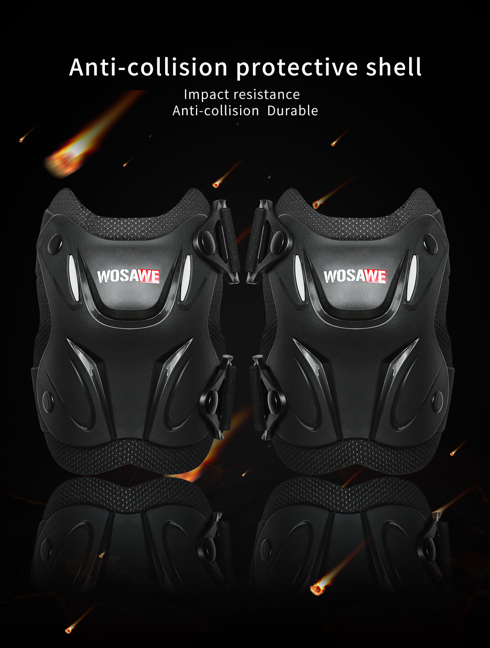 WOSAWE Ginocchiere per moto MTB per adulti Protezione per le articolazioni del corpo del gomito Protezione protettiva per sci Skateboard Snowboard Motocross Ginocchiera
