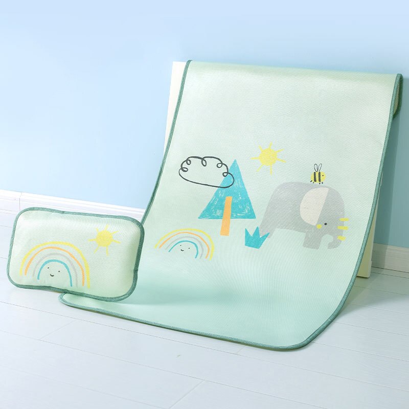 Colchón Protector de cama plegable para niños y niñas, colchoneta individual para estudiantes, juego de cama infantil, fundas para dormir: elephant / 110x60cm