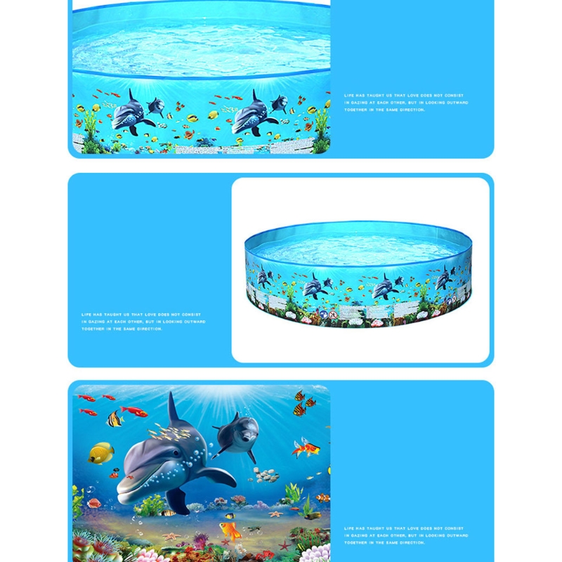 122cm/48inch Kid’s Paddling Pool Garden Water Pad Folding Circle Swimming Pool Kids&#39; Party Favor Sets Outdoor Games H055