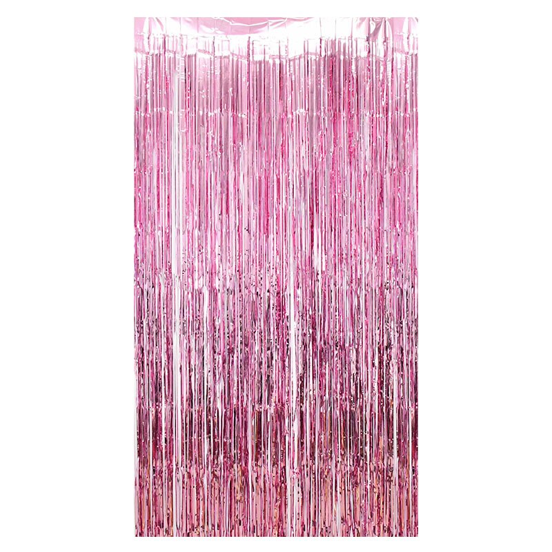 1*2M oro rosa papel oropel flecos cortina Fondo boda decoración cumpleaños cortina de cabina de la foto de decoración de la pared: Y07