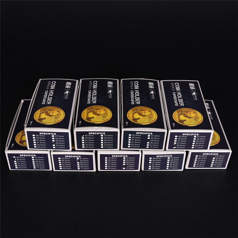 50Pcs White Cardboard 2x2 Mylar Coin Holders with Storage Box Holder