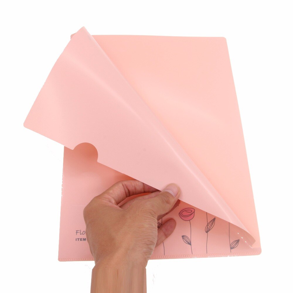 10 Pcs/Lot A4 File Folder File Bag Plastic Folder L Type Folder Document Expanding Wallet