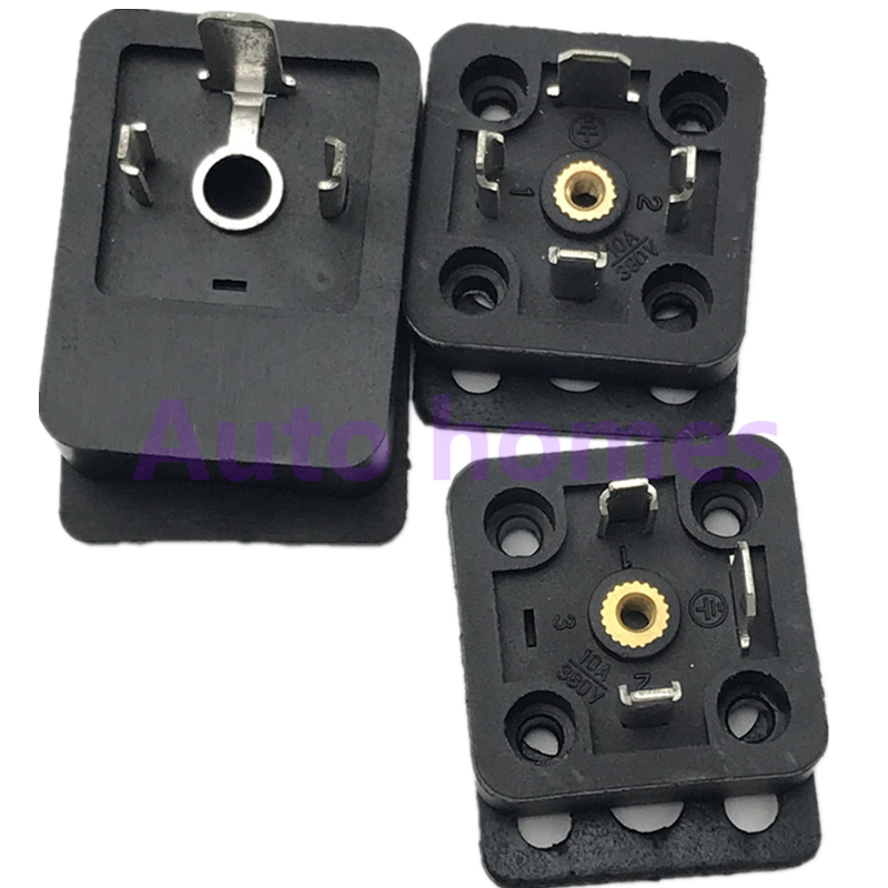 10 pcs/lot Solenoid Valve Plug Socket Connector Box Square Base