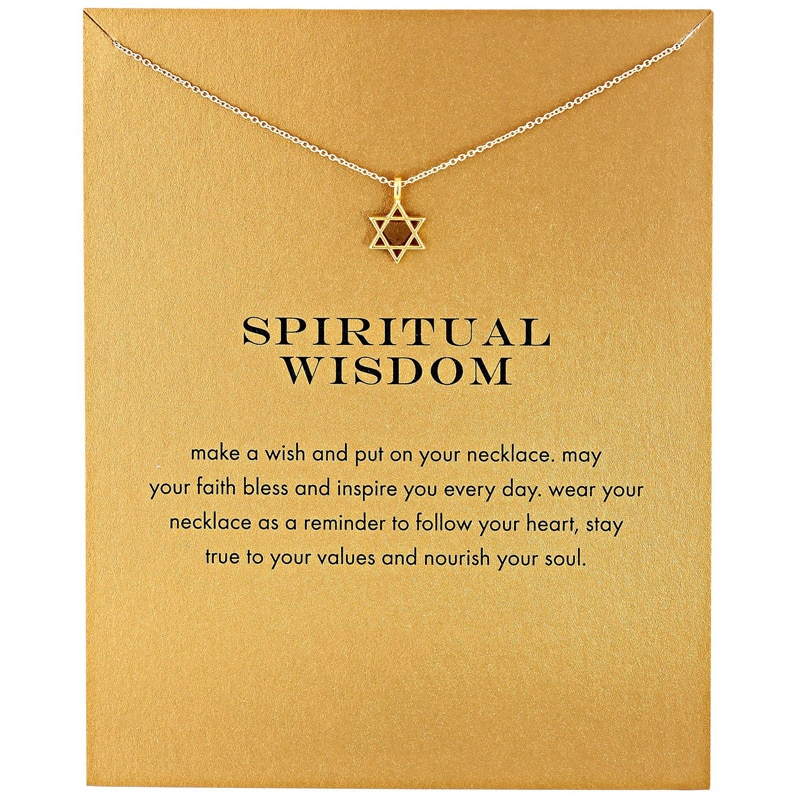 Collier avec pendentif étoile de David pour femmes, chaîne ras du cou, minimaliste, couleur or, à la , de sagesse spirituelle