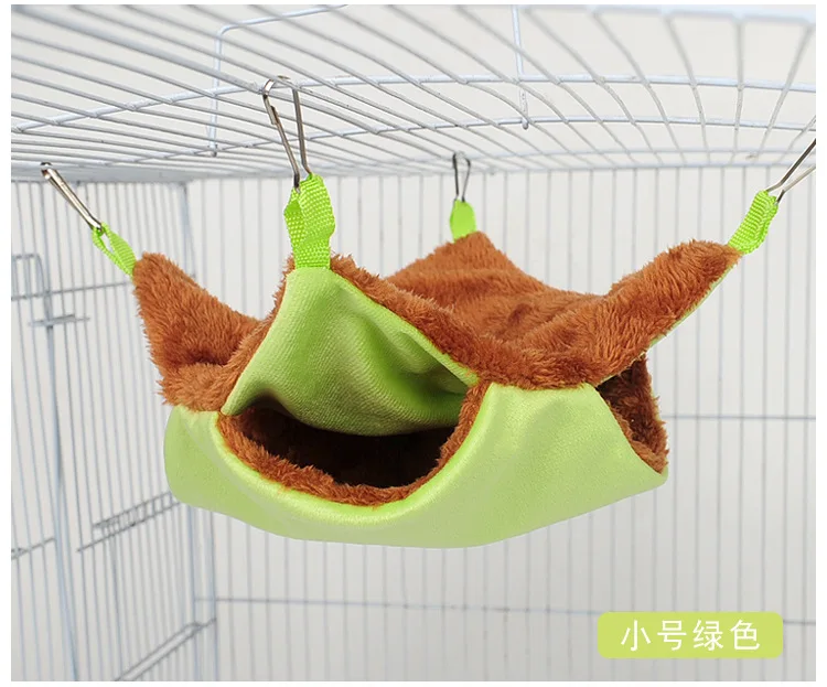 Hamaca de felpa de doble capa para mascotas, cama colgante cálida para hámster, hurón, cama colgante para gatos, roedores, hamaca, suministros para mascotas: Transparente