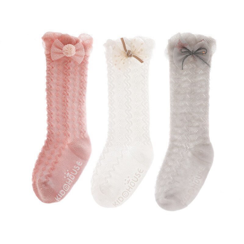 3 Paren/set Baby Sokken Voor 0-5years Baby Meisjes Antislip Ademend En Koel In De Zomer Dunne En Licht Anti-Muggen Zachte Katoen: B / L for 3-5Y