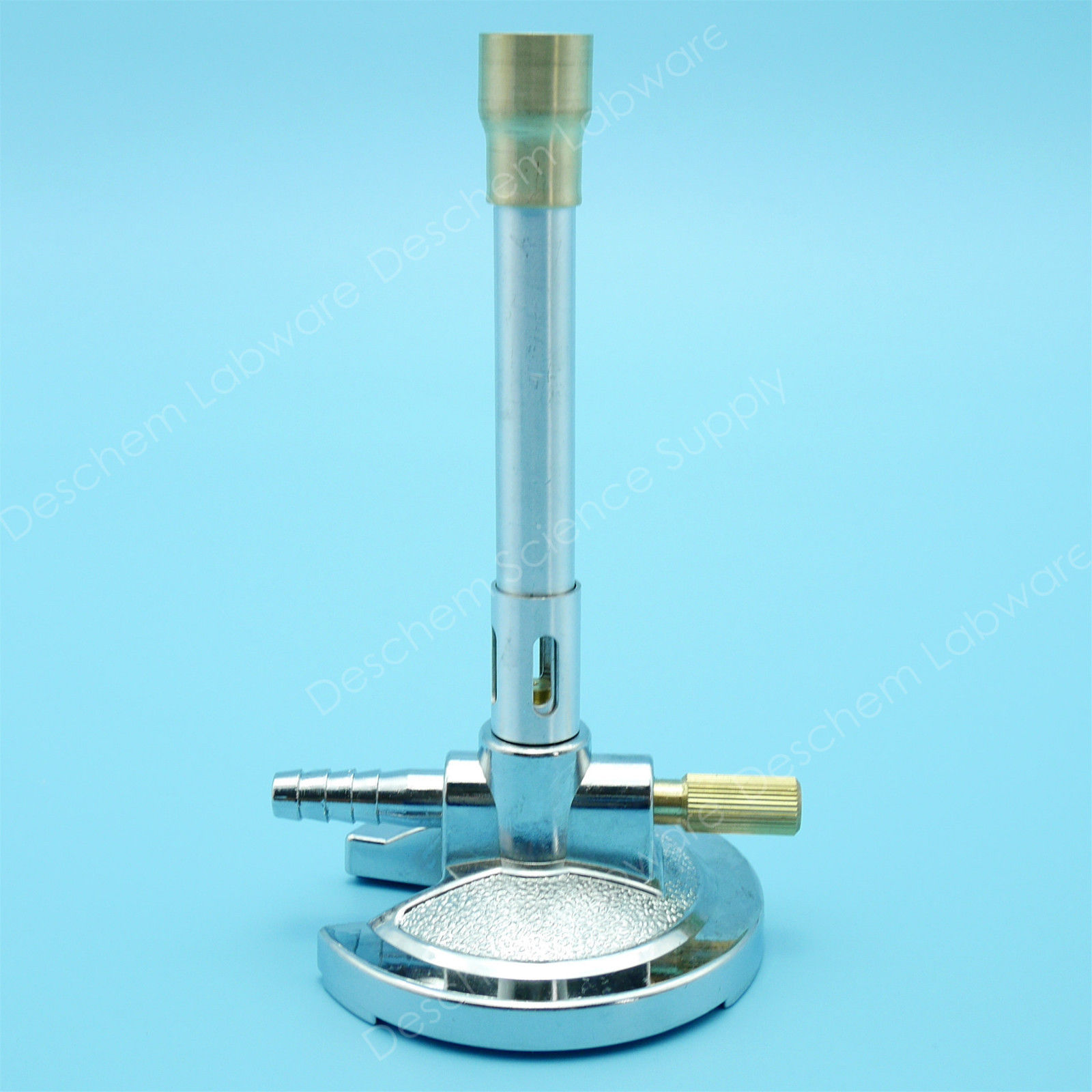 Deschem Lab Bunsen Burner Adjustable with Threaded Needle Valve