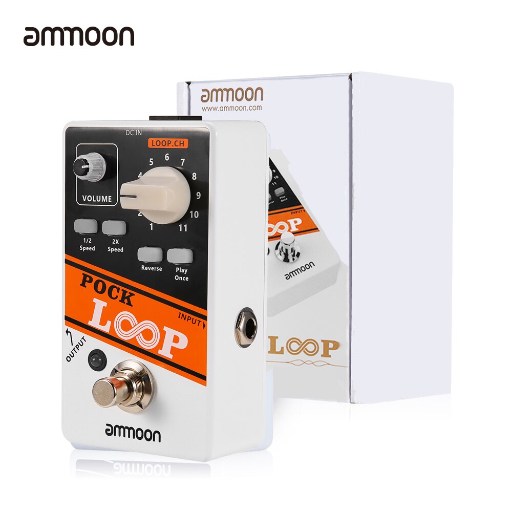 ammoon POCK LOOP Looper Guitar Effect Pedal 11 Loopers Pedal Loop Electric Guitar Pedal Reverse True Bypass Guitar Accessories: POCK LOOP