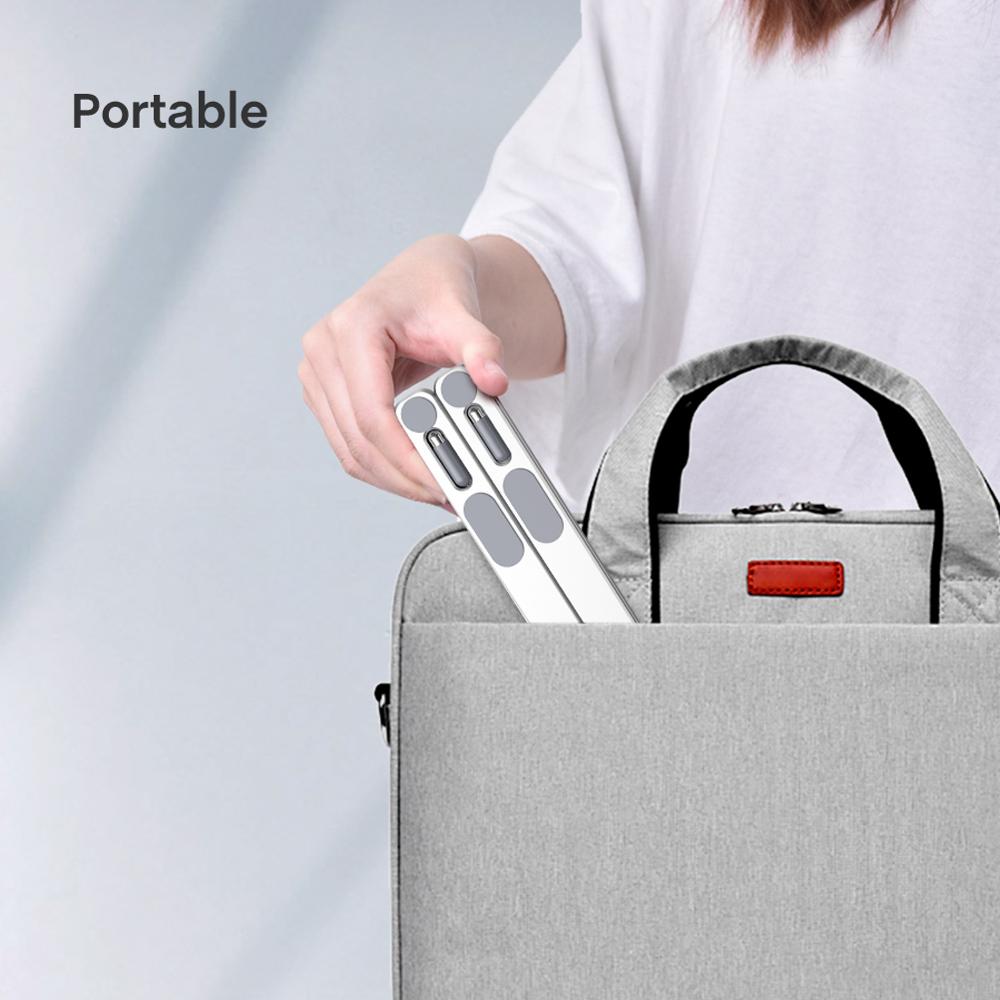 Tragbarer laptopständer aus aluminium mit kühlung, verstellbarer schreibtischständer, faltbarer desktop-tablet-notebook-halter, unterstützung für macbook air pro