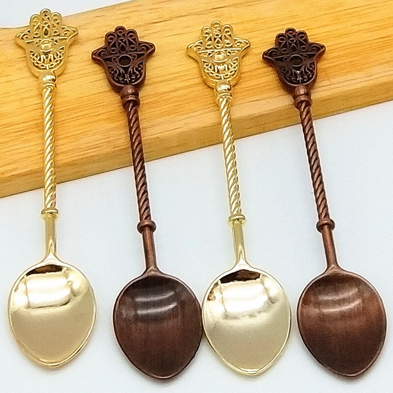 Roman emperor shield gold feather spoon wing retro staff series coffee spoon mixing dessert spoons