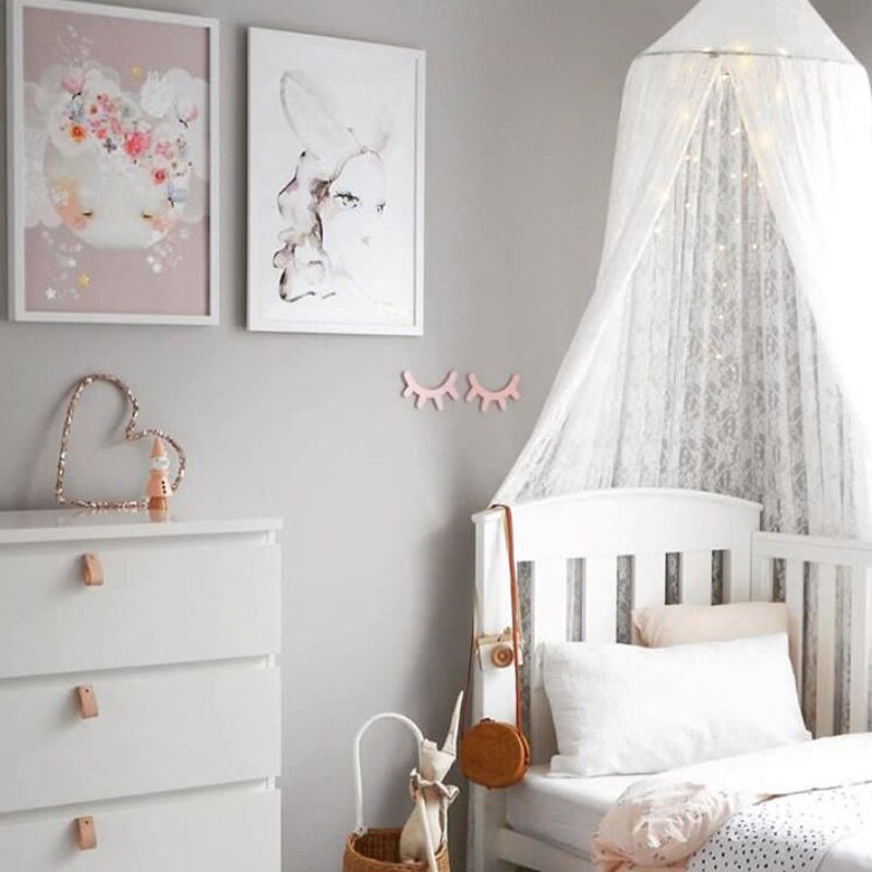 Spitze Baby Bett Vorhang freundlicher Moskito Netz Hause Bett Baldachin Vorhänge Runde Kuppel Krippe Dekor Netz Elegante Baby Mädchen Zimmer dekoration