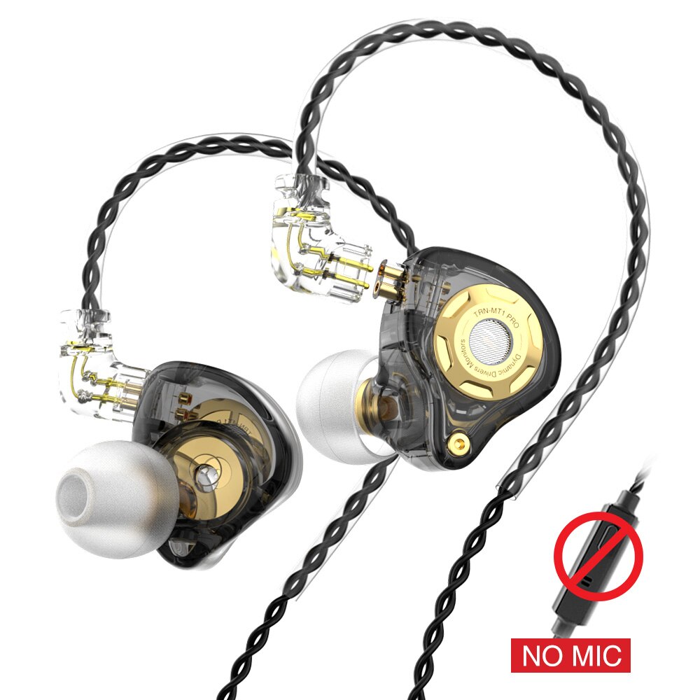TRN MT1 Pro HIFI In Ear Earphone DJ Monitor Earphones Earbud Dynamic Sport Noise Cancelling IEM Headset TRN X7TA1ST1 For KZ Fiio: Blacknomic