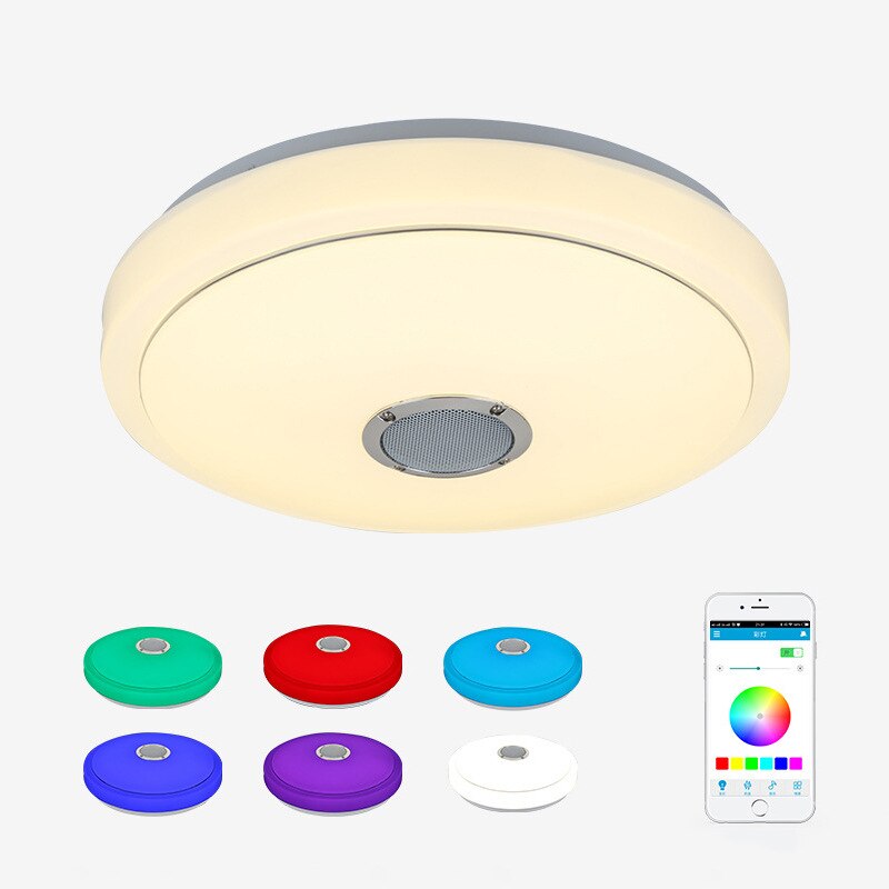 200W 40Cm Wifi Moderne Led Plafondlamp App Bluetooth Muziek Licht Thuis Smart Plafondlamp Ondersteuning Google/alexa ~ Afstandsbediening: 220v Full Voltage