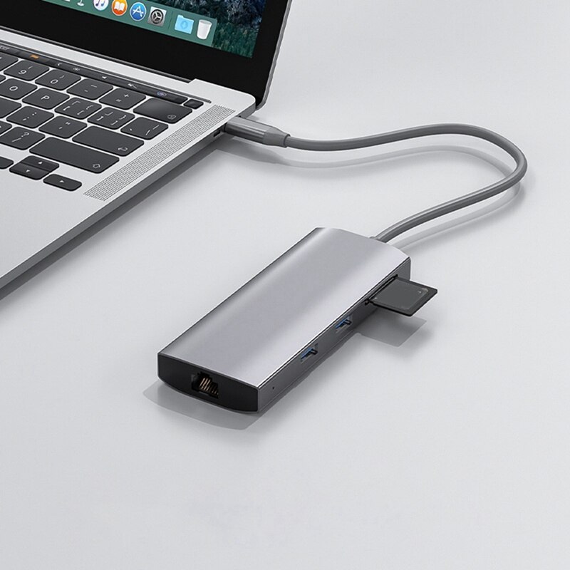 USB C Laptop Dock 9 in 1 Multiport Adapter USB C zu HDMI Adapter, typ C Hub für Profi Luft und Fenster