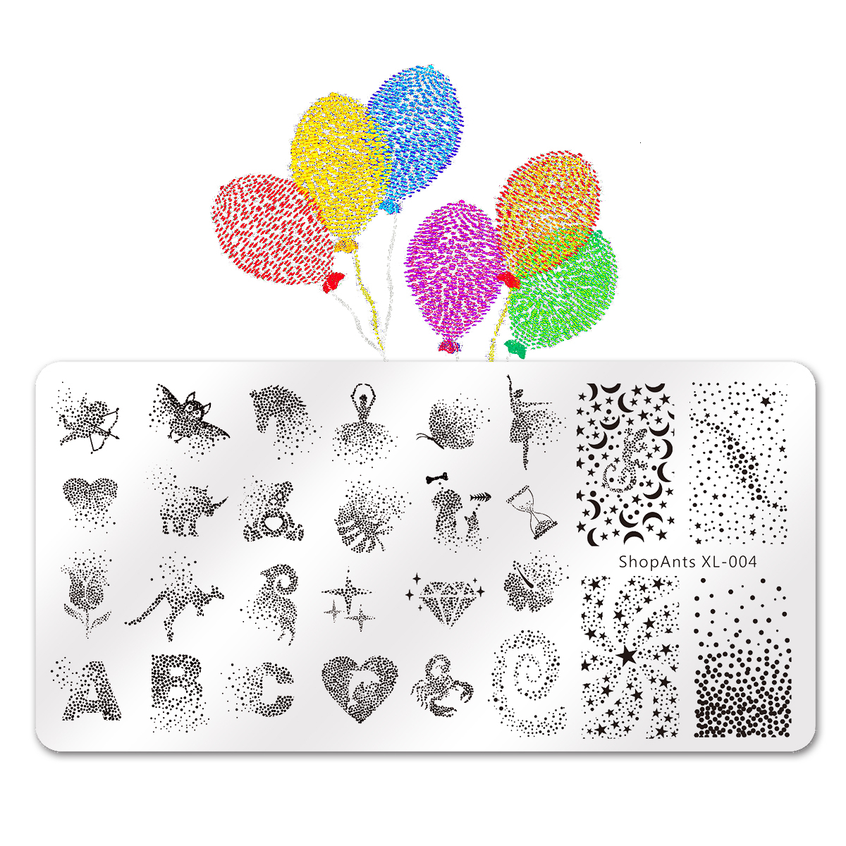 Acier inoxydable ongles estampage plaque lignes beauté rayé banane cygne visage impression modèle pochoir Nail Art timbres modèles: 04