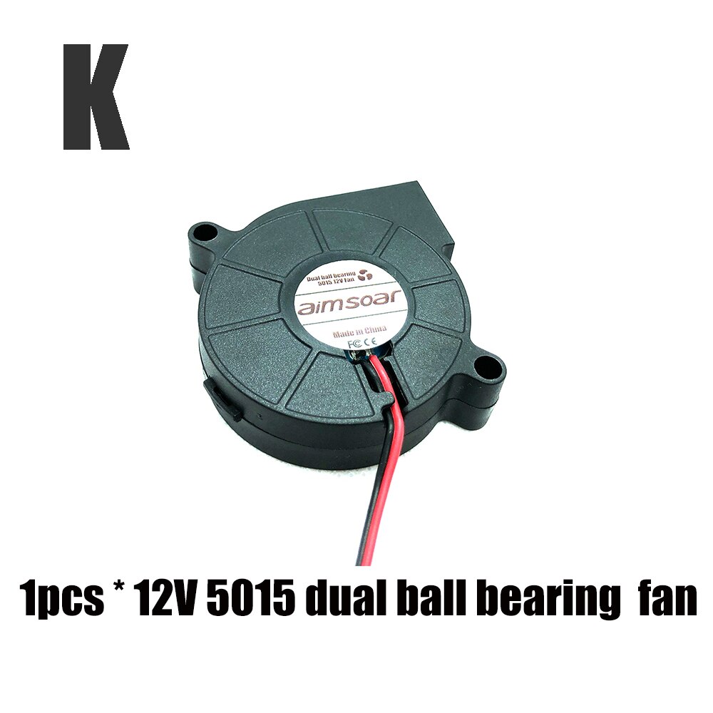 3010/4010/4020/5015/6015mm oil/hydraulic/dual ball bearing fan 12v/24v cooler cooling fan blower 2 Pin For Creality ender3 cr10: K.5015 Dual ball 12V