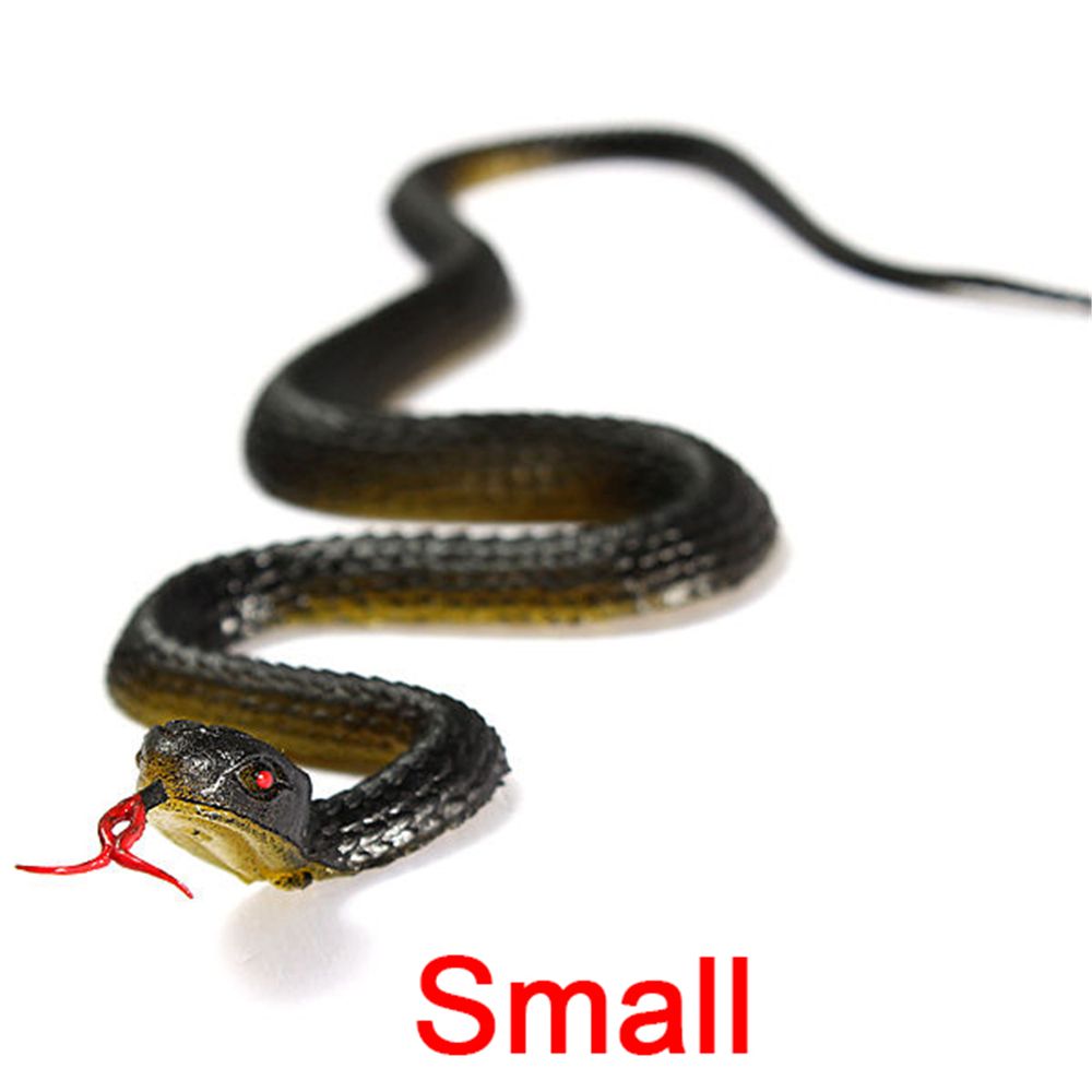 1 PC Halloween Props Novelty Funny Scary Prank Simulation Rubber Realistic Snake Black Mamba Toy Small Large Size 45cm/18"