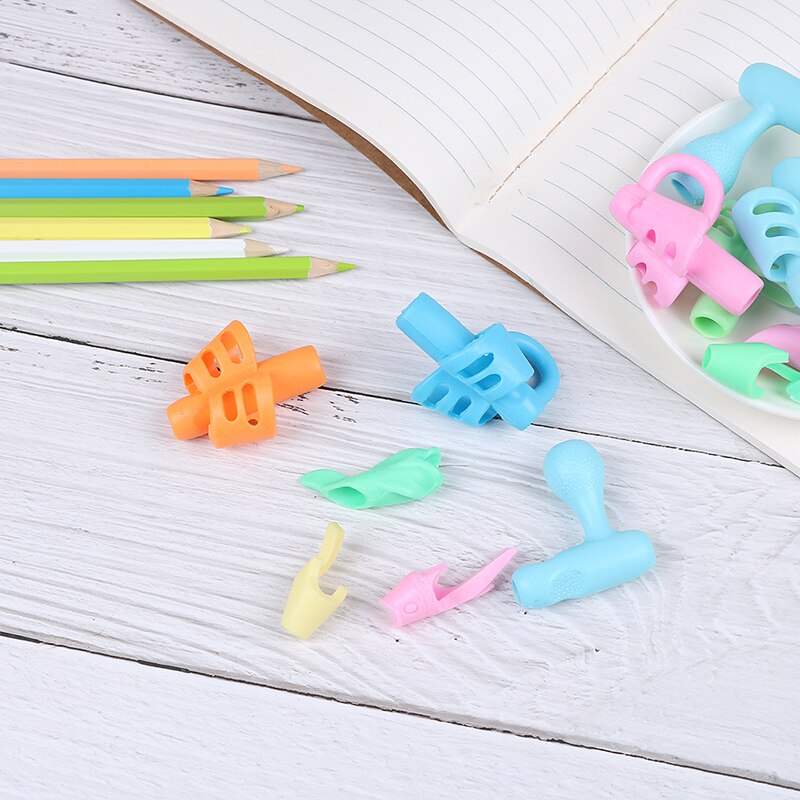 Lápiz de dibujo con forma de pez delfín de silicona, 3 uds., creatividad para niños, estudiantes, lápiz para escribir, protege los dedos, Juguetes