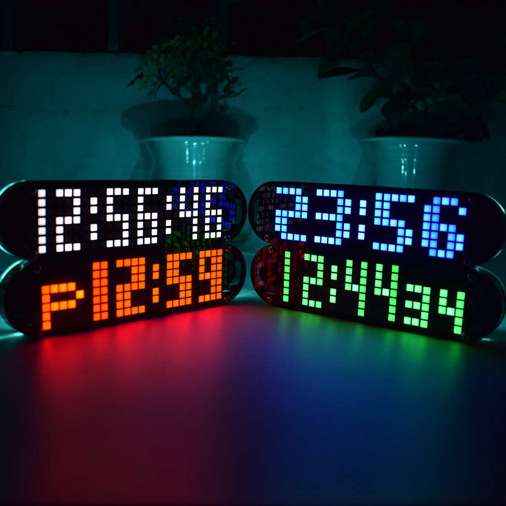 Kit de réveil numérique à LED DS3231, matrice de points de haute précision, avec boîtier Transparent, affichage de la température, de la Date et de l&#39;heure