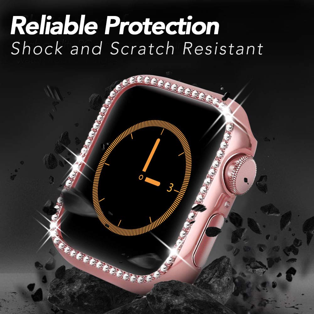 apple watch case Diamond For Series 4 5 40mm/44mm iWatch Screen Protective cover PC Watch Case for apple watch case 38mm/42mm